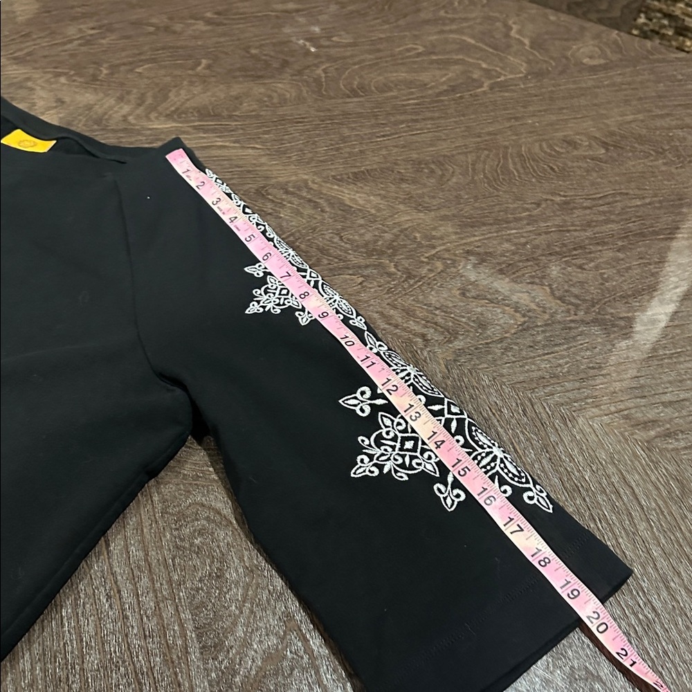 Ruby Rd. Black Boxy Tee With White Embroidered Sl… - image 6